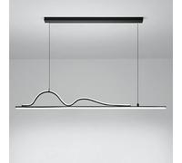 Pendre à bande longue ultra-mince, lustre en métal linéaire avec abat-jour blanc en silicone, décoration de boutique LED suspendue, lustres d'éclairage du restaurant, nordiques simples feux de