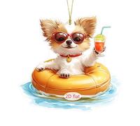 Pendre Automobile en Acrylique: Décoration De Charme Animal, De Chien Plat De Chat Unisexe | Matériau Léger Accessoire Intérieur Durable Et Élégant pour Les Rétroviseurs, Voyages