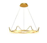 Pendre de la couronne en or pour la chambre des enfants, lampe suspendue à anneau en métal avec abat-jour en silicone, des lampes de suspension linéaire, lustre à LED moderne, lumières annulaires de