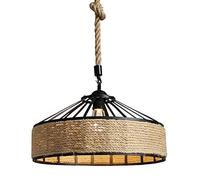 Pendre de Roue de Wagon Antique, Lustre de Roue de Corde de Chanvre, luminaires d'éclairage de Cuisine en métal Plafond Suspension, lumières du Salon pour décoration de Chambre Qui Aspire
