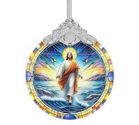 Pendre du Berceau - Pendant Acrylique pour La Bénédiction De Noël | Décoration Ronde De Jésus pour Les Scènes De La Nativité, Ornement Créatif pour Les Arbres, La Maison, L'église, Fêtes