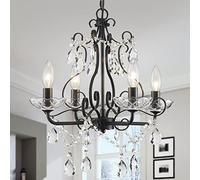 Pendre en Cristal Chandelier Pendant Finchmount Plafond Light Lighting for Bedroom Halway Bar Kitchen Bathroom, H 36 x W 41, Gold, E14 Base