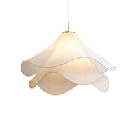 Pendre En Tissu Moderne, Crème Tissu Pendant Pendant Léger, Lustre De Fleurs De Ferme Moderne à 2 Niveaux, Pour Salle à Manger, Chambre à Coucher, îlot De Cuisi(Size:60cm/23.63in,Color:Lumière chaude)