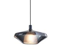 Pendre en Verre géométrique avec Finition Bleue, Lampe Suspendue de Salle à Manger à tête Simple, luminaires d'éclairage E14, Lampes de Suspension à Hauteur réglables, Loucles de Plafond