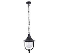 Pendre extérieur Moderne, lumière de Suspension de personnalité créative 1-Light Light Hanging Lantern Light en Finition Balck avec de Plafond en Verre Transparent pour Les Jardins extérieurs