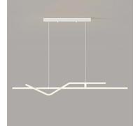 Pendre linéaire blanc, lampe suspendue à bande de métal géométrique avec ombre en silicone, des lampes à suspension longue mince, lustre à LED moderne - 3 modes de couleur, lumières de la salle à
