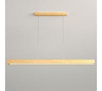 Pendre linéaire en Bois - Lustre en Bois de Cendre avec Ombre en Acrylique Blanche pour îlot de Cuisine, Salle à Manger et espaces de Vie (dimmables, 100 cm)