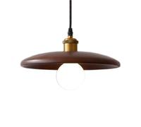 Pendre Nordic Retro Style Light, E27 Base Single-Head Chandelier avec Abat-Jour en Bois Caoutchouc, Lampe Suspendue décorative pour Salon de thé, Restaurant Salle d'étude (A, 28 cm)