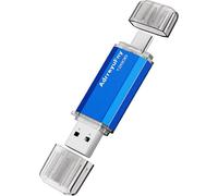 Pendrive 2 in 1 OTG 2 in 1 USB C 128GB Portable Pen Drive Dual Memory Stick USB Flash Drive for Smartphones, Tablets, PC etc (Blue)