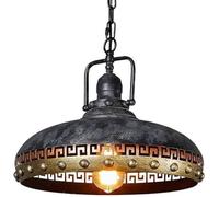 Pendt Light Vintage Fer Forgé Couvercle Lustre Bar Restaurant Décoration Personnalité Fer Forgé Pendt Plafonnier LED Chambre Créative Simple Lampe Frontale Lustre