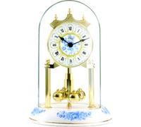 Pendule 400 jours socle porcelaine motifs bleus 22 cm