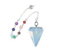 Pendule 7 Chakras, Pendule Divination, Pendule Radiesthésie, Pierre Cristal Curatif Reiki Méditation Hexagonale Naturel Pendentif Pendule Ésotérisme Magie Tarot Sorcellerie Wicca cadeau