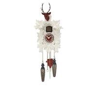 Pendule à coucou à quartz 5 feuilles, tête de cerf, avec musique