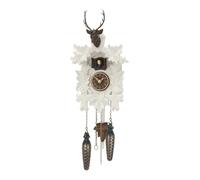 Pendule à coucou à quartz 5 feuilles, tête de cerf, avec musique
