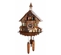 Pendule à coucou à quartz avec musique Maison de la Forêt-Noire avec bûcheron...