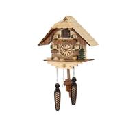Pendule à coucou à quartz Maison de Forêt Noire avec musique, piles incluses TU 472 QM - Couleur: Noyer