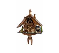 Pendule à coucou à quartz Maison de la Forêt-Noire avec mineur et roue de mou...