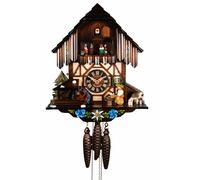 Pendule à coucou Maison de la Forêt-Noire avec buveur de bière et roue du mou...