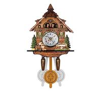 Pendule à coucou | Ornement Tranditionnel Horloge murale vintage en bois | Horloge coucou faite à la main Maison de la Forêt Noire Pendule rétro pour salon, chambre à coucher, café