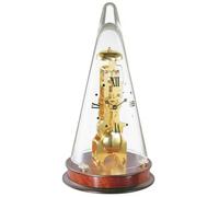 Pendule à poser squelette mécanique cône en verre Leyton Disponibilité : Expédié sous 1 semaine, Expédié sous 2 semaines couleur : Acajou