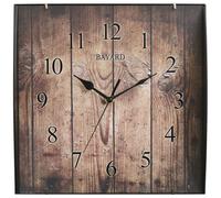 Pendule carrée silencieuse en plastique façon bois Bayard