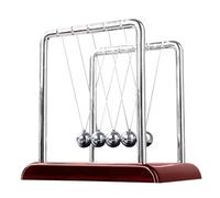 Pendule Classique Newtons Cradle - Instrument D'équilibre À 5 Boules Pivotantes En Acier, Outil D'enseignement Des Sciences Physiques | Jouet De Bureau À Mouvement D'art Cinétique, Anti-stress De Conc