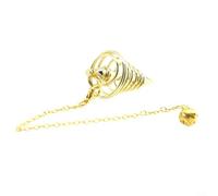 Pendule cône d'exploration métal pour divination et pratique spirituelle (doré)