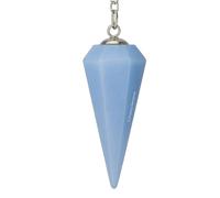 Pendule de divination en verre avec chaîne chakra et boule de verre pour guérison Reiki et méditation en grille de verre