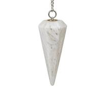 Pendule de divination en verre avec chaîne chakra et boule de verre pour guérison Reiki et méditation en grille de verre
