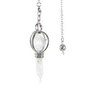 Pendule De Guérison En Cristal De Roche Merkaba Avec Pierre Précieuse Hexagonale En Cristal Blanc Pour Reiki Radiesthésie Équilibre Méditation
