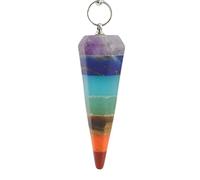 Pendule de radiesthésie en cristal d'énergie Reiki avec 7 types de chakras