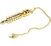 Pendule de radiesthésie et de divination en métal Prajet - Outil de divination spirituelle pour le Reiki, la guérison des chakras et la méditation (6 Plate Gold Plated Isis)