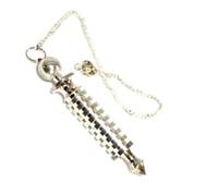 Pendule de radiesthésie et de divination en métal Prajet - Outil de divination spirituelle pour le Reiki, la guérison des chakras et la méditation (9 isis pendulum Silver)