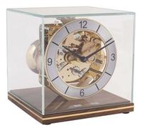 Pendule de table mécanique cube squelette support noyer couleur : Noyer