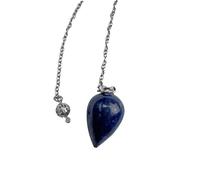 Pendule divinatoire avec lazurite en forme de goutte d'eau, pendule de radiesthésie, pendule en pierre naturelle, pendule en cristal vintage pour radiesthésie, pendule chakra Reiki divination