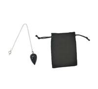 Pendule divinatoire avec obsidienne en forme de goutte d'eau, pendule de radiesthésie, pendule en pierre naturelle, pendule en cristal vintage pour radiesthésie, pendule chakra Reiki divination