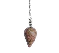 Pendule divinatoire avec rhodonite en forme de goutte d'eau, pendule de radiesthésie, pendule en pierre naturelle, pendule en cristal vintage pour radiesthésie, pendule chakra Reiki divination