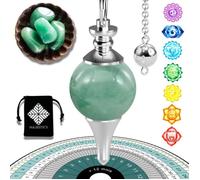 Pendule divinatoire de Radiesthésie en Aventurine Verte - Pendule Sephoroton en Pierre Naturelle - 14 GR [GARANTIE A VIE]
