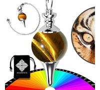 Pendule divinatoire de Radiesthésie en ŒIL DE TIGRE - Pendule Sephoroton en Pierre d’Œil de Tigre Naturelle - 14 GR [Satisfait ou Remboursé]