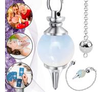 Pendule Divinatoire en Pierre de Lune (Opaline) - Pendule de Radiesthésie Sephotoron - 14 GR [Satisfait ou Remboursé]