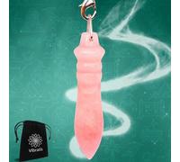 Pendule Égyptien de Radiesthésie THOT en QUARTZ ROSE VÉRITABLE | Pendule Divinatoire Magnétiseur en Quartz Rose Idéale pour les Soins Émotionnels [ ]