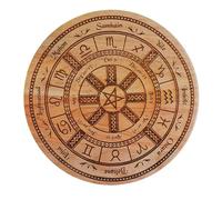 Pendule en bois - Pendule rond pour orientation spirituelle, panneau sculpté à message métaphysique, fournitures d' pour décoration d' , sorcière, divination