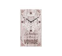 Pendule en bois rectangulaire Boho 50 cm