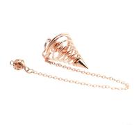 Pendule en cuivre spirale cône électroplaqué argent bronze or 17,5 cm chaîne outil de dowsing pour exploration spirituelle divination travail énergétique débutant pour remplacement professionnel