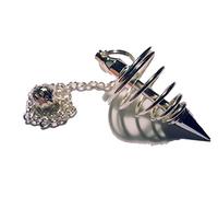 Pendule en métal pour Radiestésie Esotérisme (Type 9 Spirale argenté)