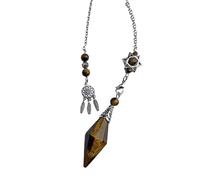 Pendule en pierre conique Reiki Crystal Point pour femmes et hommes, pendules en pierre naturelle à double extrémité pour la divination, la méditation, l'équilibrage de la vision (Oeil de Tigre)