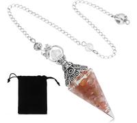 Pendule en pierre de cristal naturel NJCXOLA, pendule en cristal, pendule en cristal hexagonal vintage, pendule chakra, divination reiki, méditation