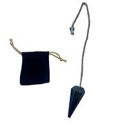 Pendule en Pierre Naturelle Hématite - Cristal Hexagonal Vintage pour Radiesthésie, Chakra, Reiki, Divination, Méditation, Wicca