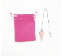 Pendule en pierre naturelle quartz rose, pendule en cristal, pendule en cristal hexagonal vintage pour la radiesthésie, pendule Chakra Reiki Divination Méditation Wicca (Rose)