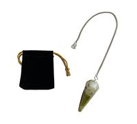 Pendule en pierre naturelle serpentin, pendule en cristal, pendule en cristal hexagonal vintage pour la radiesthésie, pendule Chakra Reiki Divination Méditation Wicca (serpentin)